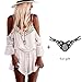 Start Women Straps Halter Crochet Playsuits Beach Jumpsuits Romper (Small) White