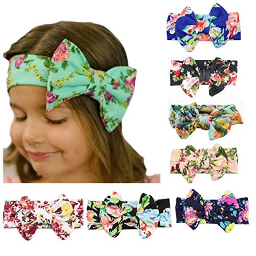 DZT1968® Baby Girl Floral Bowknot Wide Turban Headband Head Wrap Hair Band