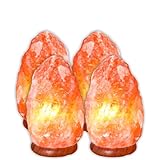 IMAGE OF Indus Classic 100% Pure Himalayan Rock Crystal Pack of 4 Salt Lamp Super Natural Ionic Therapy , Each 7~10 Lbs , Free Cord and Buld 15w