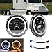 For Freightliner Century Class (1996-2011) Headlight LED Halo Angel Eye White DRL Amber Turn Lamps 7inch Pair