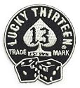 Lucky 13 Spade Dice Embroidered Patch Iron-On
