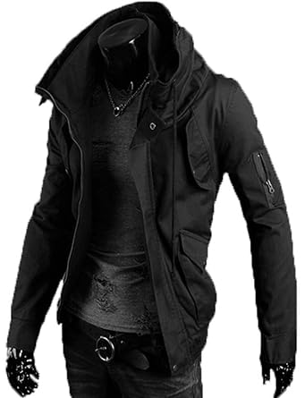 【クリックで詳細表示】(アルファーフープ) α-HOOP メンズ ミリタリー アウター 長 袖 ジャケット 2 色 大きい サイズ も 大人 男 性 用 QR-1 (2.黒(Lサイズ)) ： 服＆ファッション小物通販 ｜ Amazon.co.jp