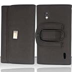 LG GOOGLE NEXUS 4 E960 SYNTHETIC LEATHER BELT CLIP FLIP CASE COVER - BLACK