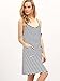 ROMWE Women's Striped Loose Spaghetti Strap Sundress Sleeveless Pockets Dress