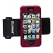 Tuneband for iPhone 4 and iPhone 4S, Grantwood Technology's Armband, Silicone Skin, and Front and Back Screen Protector, Red