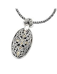 925 Silver Filigree Swirl Pendant with 18k Gold Accents
