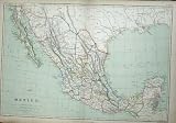 1872 BLACKIE GEOGRAPHY MAPS MEXICO PACIFIC OCEAN
