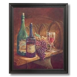 Grapes Wine Kitchen Tuscan Contemporary Picture Black Framed Art Print