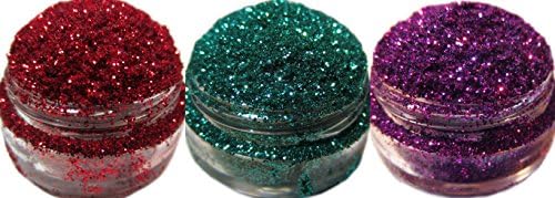 Lumikki Cosmetics Trio Set of 3 Glitters For Eyeshadow / Eye Shadow / Eyes / Face / Lips / Nails Makeup - Compare to NYX - Shimmer Makeup Powder - Holographic Cosmetic Loose Glitter (Trio 9)