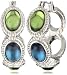 Napier Multi Blue Colored Stone Hoop Earrings