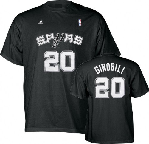 Cover image : Manu Ginobili San Antonio Spurs Adidas Name and Number T-Shirt