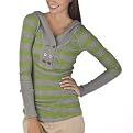 Juniors' Mossimo Supply Co. Thermal Pullover Hoodie - Grey/Fern Stripe