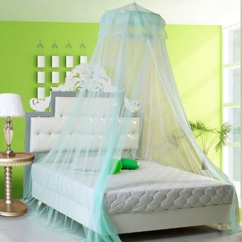 ICBC New Round Lace Curtain Dome Bed Canopy Netting Princess Mosquito Net (Aqua Green)