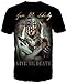 Get Down Art Mens Cotton Give Me Liberty Or Death Graphic T-Shirt (Black, XXL)