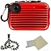 RED Metallic Pascal Design Protective Cover Hard Shell Cube Carrying Case For Fujifilm FinePix AX500 / AX550 / F600EXR / F660EXR / F750EXR / F770EXR / F505EXR / F500EXR / F605EXR / F665EXR / F550EXR / F775EXR Point And Shoot Compact Digital Camera + Includes a Universal Anti-Glare Screen Protector Guard + Includes 6 Inch Mini Tripod