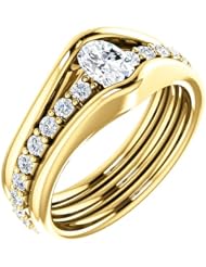 14K Yellow Gold Oval Cut Diamond Ring -- LIFETIME WARRANTY