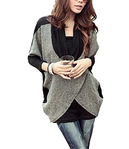 (ラルジュアルブル) largearbre チュニック 胸元 ゆったり バイカラー 長袖 トップス かわいい 黒 茶 オレンジ