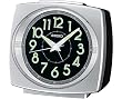 Seiko Bedside Alarm Clock Silver-Tone Metallic Case