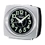 Seiko Bedside Alarm Clock Silver-Tone Metallic Case #QHK002SLH