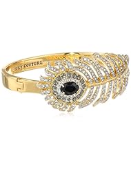 Juicy Couture Pave Feather Hinged Bangle Bracelet, 2.73"