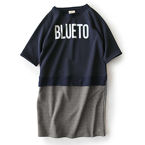 (ブルート) BLUETO 七分袖 ドッキング ワンピース プルオーバースウェット × ひざ丈スウェットスカート