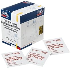 First Aid Only Povidone-iodine Infection Control Wipe, 50-Count Boxes (Pack of 6)