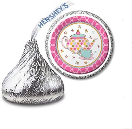 JS&B Enterprises 216 Tea Party Labels/Stickers for Hershey's Kisses Candies - Party Favors