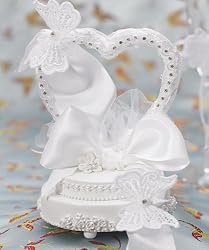 Butterfly Wishes Wedding Cake Topper in White