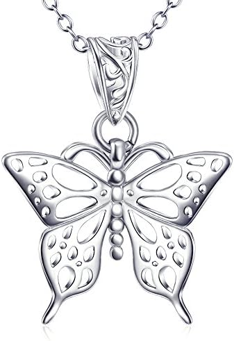 Angel caller Mother Daughter Butterfly Pendant Gift 925 Sterling Silver Necklace 18" Christmas Gift