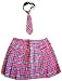 Apparel : PINK PLAID WOMENS SKIRT AND TIE SET