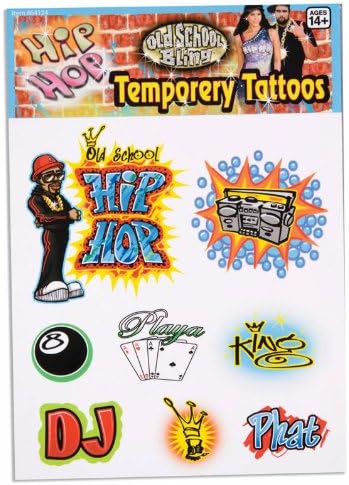 Hip Hop Tattoos - Guys (Pack of 12)