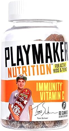 Playmaker Nutrition - Immunity Vitamin C All Natural Vegan Gummy Vitamin for Active Kids and Teens (60 Gummies, 30 Day Supply)