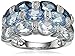 Amazon Essentials Sterling Silver, London Blue Topaz, Swiss Blue Topaz, Light Blue Topaz, and Diamond Ring, Size 7, (previously Amazon Collection)