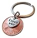 I Love You Heart Charm Layered Over 2007 Penny Keychain, 17 Year Anniversary, Couples Keychain
