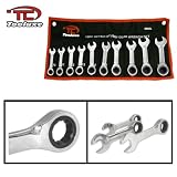 10-Piece Professional-Grade Chrome-Vanadium Stubby Gear Wrench Metric Set