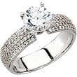 14K White Gold Diamond Engagement Ring Semimount - 0.75 Ct. - DOES NOT INCLUDE CENTER STONE