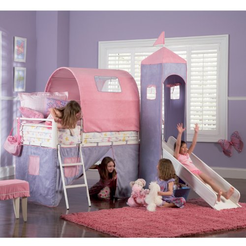Powell Princess Castle Twin Tent Bunk Bed with Slide