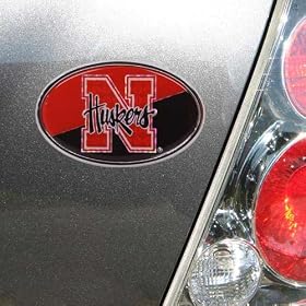 Nebraska Cornhuskers Oval Hologram Chrome Auto Emblem