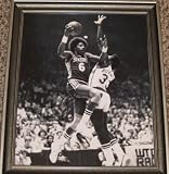 Julius Erving Philadelphia 76ers Signed Autographed 16x20 Framed and Matted Photo Coa Matching Numbers Rare