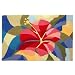 Homefires Accents Bright Hibiscus Indoor Rug, 22-Inch by 34-Inch