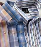Patterned Long-Sleeve Buttondown Cotton Traveler Sportshirts