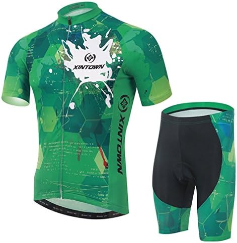 Rayda Men's Cycling Suits Jerseys Shorts Sets White Graffiti Green Size XXL