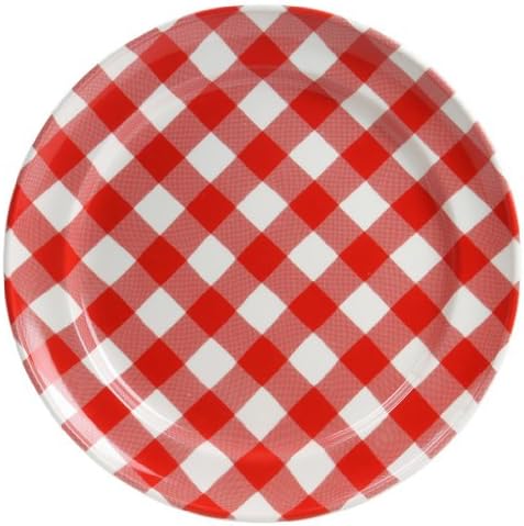 At Home with Marieke, Earthenware Anne red - 13" diameter Charger / Service Plate - Large Check
