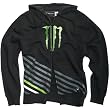 One Industries Monster Vertical Men's Hoody Zip Fashion Sweatshirt w/ Free B&F Heart Sticker Bundle - Black
