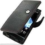PDair B41 Black / Floater Pattern Leather Case for Sony Xperia S