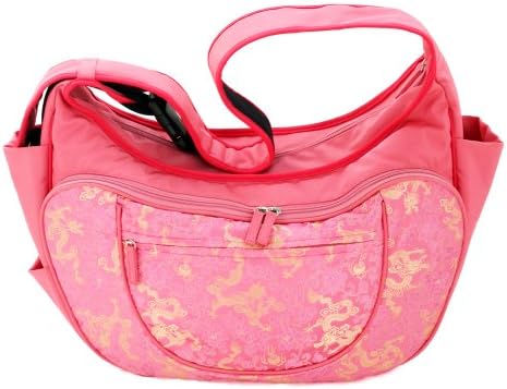 Baby Hobo Couture Diaper Bag and Nursing Pillow in One - Choose from 6 Fashionable Colors (Pink Celestial Dragon)