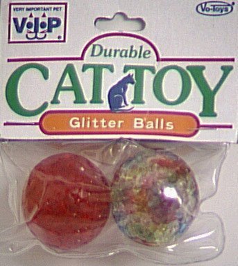 VO-TOYS 00167 GLITTER BALLS CAT TOY 1-1/2″ 2/PK