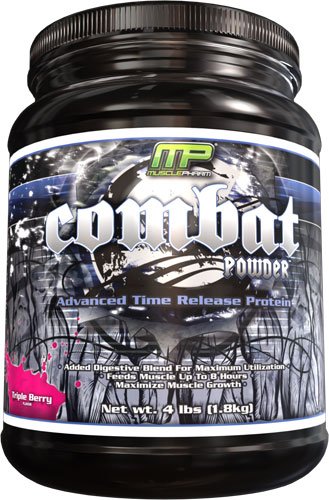 Muscle Pharm,Combat Powder Advanced Time Release Protein, Triple Berry, 4-Pound Tub