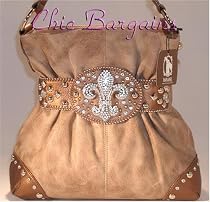 Belted Hobo Fleur-de-lis Light Brown
