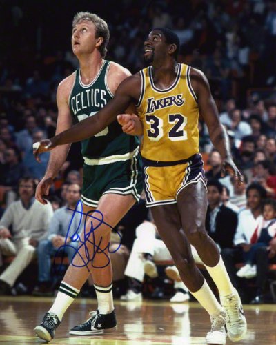 Larry Bird Autographed 8x10 Photograph | Details: Boston Celtics, with Magic Johnson